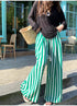 Ladies Wide Leg Stripes Long Trousers